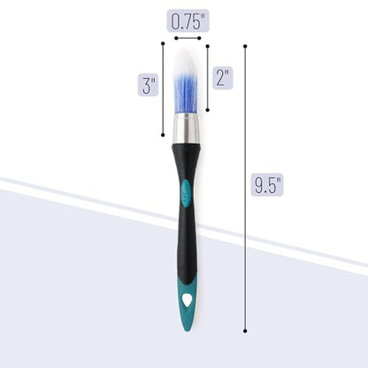 Bates- Trim Brush, 0.75 Inch, Edge Painting Tool, Trim Paint Brushes, Trimmer Edger, Trim Brush - color: Cyan-black, size: 0.75 inch, 1 Pack
