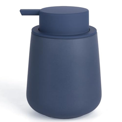 Bosilunlife Soap Dispenser Bathroom - Blue Ceramic Soap Dispenser Lotion Hand Pump Dish Soap Bottle for Kitchen 12oz Refillable Liquid Hand Wash Dispenser for Bathroom - color: Matte Blue