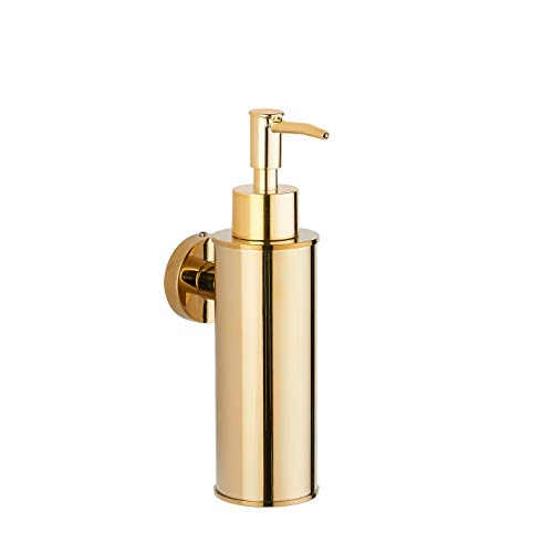 BGL Soap Dispenser Stainless Steel 304 Gold Wall Mount Liquid and Soap Dispenser Round for Kitchen and Bathroom - color: Gold
