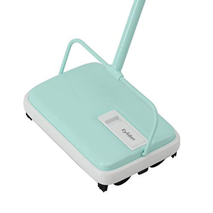 Eyliden Carpet Sweeper, Mini Size Lightweight Hand Push - No Noise, Non-Electric, Easy Manual Sweeping Only for Carpet Cleaning (Mint) - color: Mint