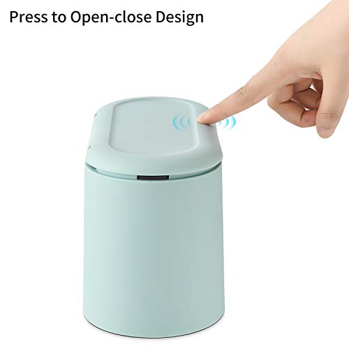 SUBEKYU 0.5 Gal Mini Countertop Trash Can with Lid for Desktop, Small Garbage Can for Office, Tiny Wastebasket, Plastic, Light Green - color: Light Green 0.4 Gal with Lid