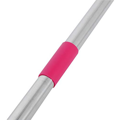 Carpet Rake for Pet Hair Removal, Rubber Broom Cleaning Brush, Telescopic Floor Broom, Pink, Adjustable Length - Multi - Functional, Non - Stick Hair Removal, Ideal for Home and (Pink) - color: Pink