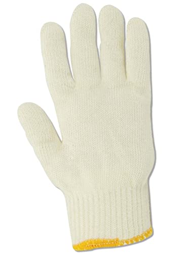 MAGID 13-681-KW-PC Knit Master Medium Weight Machine Knit Gloves, Men's (Fits Large), Natural , Men's (Fits Large) (Pack of 24) - size: 9/L, style: 24 Pairs