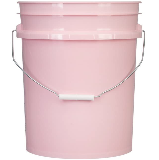 House Naturals 5 Gallon Pink Food Grade Plastic Storage Bucket (Pack of 3) Made in USA (Pink Buckets Without Lids) - color: Pink Buckets Without Lids