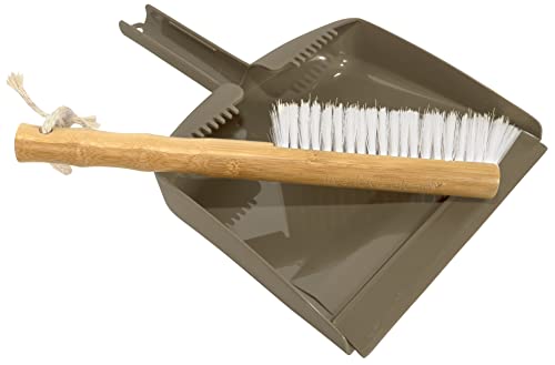 Harper Live.Love.Clean. Snap-Together Bamboo Counter Brush & Resin Dust Pan Set for Cleaning Dust, Pet Hair & Fine Dry Dirt - style: Bamboo Counter Brush & Dust Pan