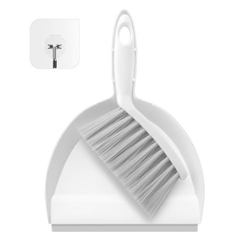 NACENA Handheld Dustpan and Broom Set – Mini Compact Brush Combo for Desktop, Sofa, Car & Kitchen Crumbs Small Cleaning Tool with Stiff Bristles, Grey - color: Gray, size: 1 Pack