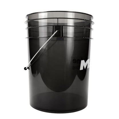 Maxshine 5 Gallon Detailing Bucket - Black Universal Car Wash Bucket for Auto Detailing, Scratch-Free Washing, Garage Storage, Holds Soap, Foam Cannon, Brushes & Microfiber Towels - color: 5g Bucket (Smoke)