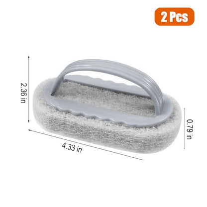 2PCS Magic Cleaning Sponge,Shower Cleaner Brush,Multi Function Handheld Cleaning Sponge Brush,for Kitchen and Bathroom Ideal for Glass Walls and Ceramics,Gery