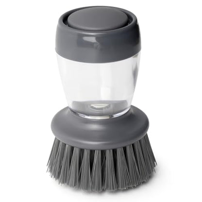 Soap Dispensing Dish Brush, Heavy Duty Kitchen Scrubber with Non-Scratch Nylon Bristles, Ergonomic Handle & Liquid Soap Dispenser for Cleaning Dishes, Pots, Pans, Sinks