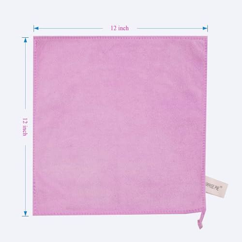 Microfiber Cloth 6Pack Cleaning Rags Absorbant Lint Free Cloth for House, Kitchen, Car, Glass, Stainless Steel, Window, Boat Cleaner-12''x 12''-Purple - color: Purple