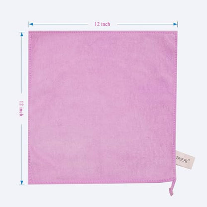 Microfiber Cloth 6Pack Cleaning Rags Absorbant Lint Free Cloth for House, Kitchen, Car, Glass, Stainless Steel, Window, Boat Cleaner-12''x 12''-Purple - color: Purple