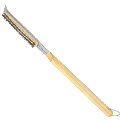 Aolso Pizza Oven Brush, 26" Brush and Stainless Steel Scraper for Pizza Stone, BBQ Grill Cleaning Brush Non Scratch Heat Proof Stainless Steel Bristles with Screwdriver for Pizza Oven and Accessories - color: 26" Stainless Steel Bristles