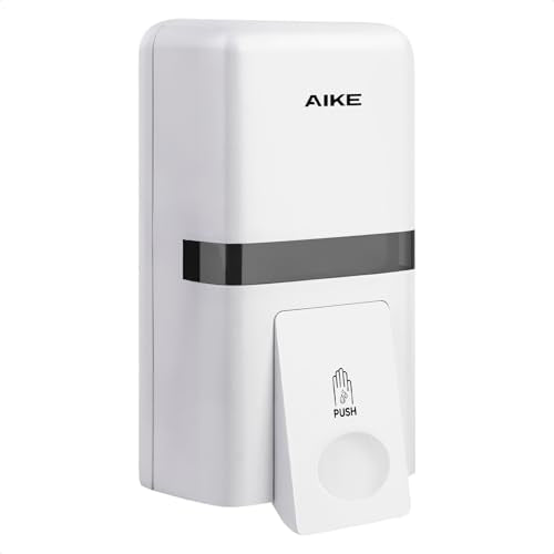 AIKE Wall Mount Liquid Soap Dispenser, 27oz Large Capacity with Extended Pump for Commercial Bathrooms,AK1008(White) - color: White