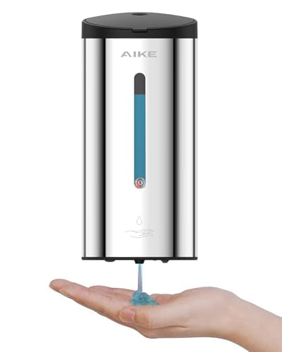 AIKE Classic Automatic Soap Dispenser,25 oz Liquid Wall Mount,Polished Stainless Steel Finish Model AK1205E - color: Polished Stainless Steel