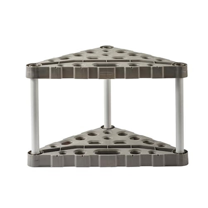 Rubbermaid Plastic Garage Corner Tool Tower Rack, Easy to Assemble, Organizes up to 30 Long-Handled Tools/Rakes/ Brooms/Shovles for Home/House/Outdoor/Sheds - style: Corner Tower