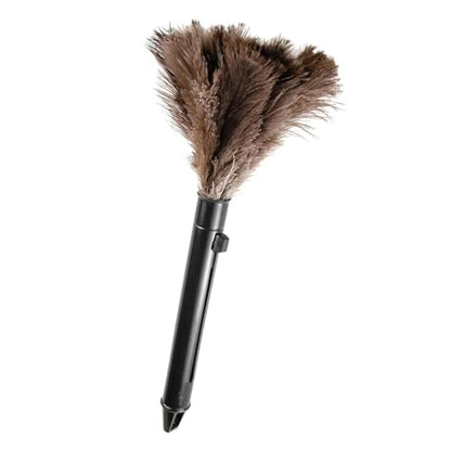 Retractable Feather Duster-Genuine Ostrich Feathers,Anti-Static,Reusable Eco-Friendly Handheld Cleaning for Keyboard,Home,Car,Office(10 to 15 Inches) 1 Pack - color: Natural-15in-stylea-1pcs