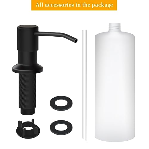 Soap Dispenser for Kitchen Sink, Built in Sink Soap Dispenser Lotion Dispenser with 17 OZ Bottle, Refill from The Top Bar Sink Soap Dispenser, Black (1 Pack) - color: Black 01, size: Comes with 17 OZ Bottle