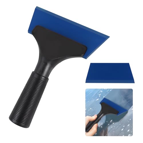 Hovom Small Squeegee for Car, Rubber Window Squeegee, Mini Automotive Window Tint Squeegees with Non-Slip Handle, Water Wiper Cleaning Tool for Car Windshield, Mirror, Glass Door (Blue) - color: Blue