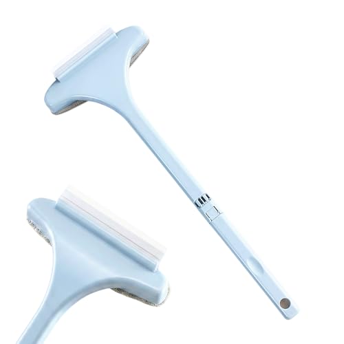 2 in 1 Window Screen Glass Cleaning Tool, 2026 New Window Squeegee with Brush Portable Wet Dry Cleaning Brush, Multi Purpose Cleaning Brush for Patio Door Porch Screens (Blue) - color: Blue