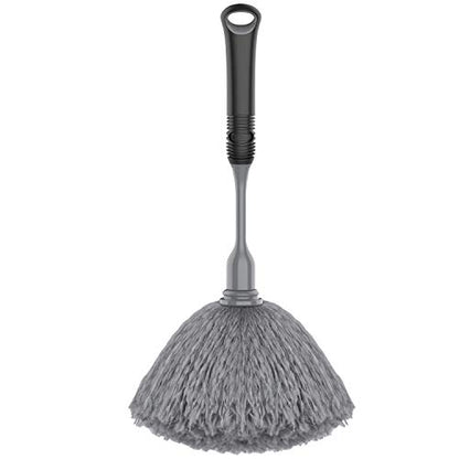 MR.SIGA Microfiber Delicate Duster, Comfortable Non Slip Handle, Detachable Washable Duster Head, Gray & Black