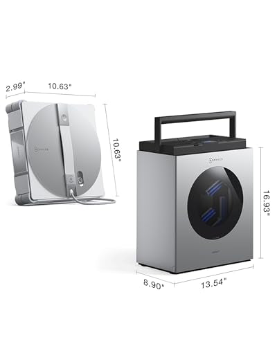 ECOVACS WINBOT W3 Omni Robot Window Cleaner with Auto-Clean & Multi-Functional Station, Win-SLAM 5.0 Smart Navigation, Intelligent Cleaning with Triple Spray System, 12-Level Protection - size: W3 OMNI