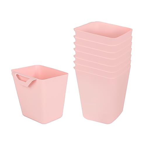 8 Pack Hanging Cup Holders, Multipurpose Rolling Cart Accessories Utility Cart Accessories For Art & Craft Supplies, Space Saving Hanging Storage Basket Pencil Holder Makeup Organizers (Pink) - color: Pink
