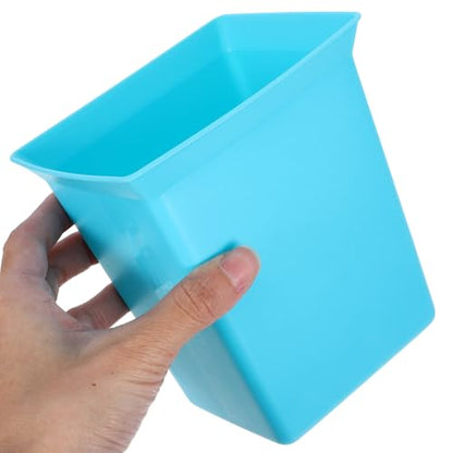 ULTECHNOVO Plastic Storage Basket for Housekeeping Cleaning Supplies Organizer with Handle Sky Blue Portable Utility Bin for Bathroom and Room Storage