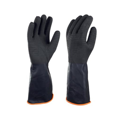 North Tower Chemical Resistant Gloves Rubber Heavy Duty Glove Work With Waterproof Gloves For Mens （14in,1 pair） - size: 14”