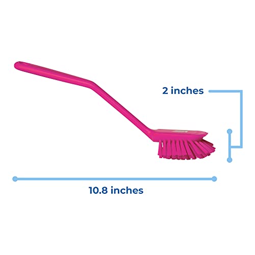 Vikan 42371 Brush,Dish,Scraping Edge,Medium,11",PP/PBT,Pink - color: Multicolor