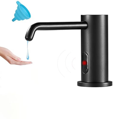 Touchless Automatic Soap Dispenser for Kitchen Bathroom Sink Built in Liquid Commercial Electric Soap Dispenser with Bottle and Pump Matte Black - color: Matte Black-liquid