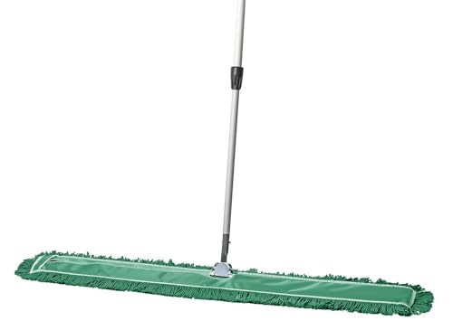 48 Inch Green Commercial Dust Mop & Floor Sweeper with Extendable Handle – Mop for Hardwood, Tile, and Concrete Floor Cleaning - color: Green, size: 48 X 5 Inch