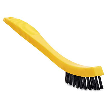 Rubbermaid Commercial Products 8.5" Tile and Grout Scrub Brush, Plastic Bristles, Black, for Industrial/Professional Use On Grout, Tile, and Other Small Areas (Pack of 12) - size: 8.5" (Pack of 12)