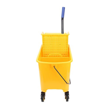 20l Commercial Mop Bucket, Heavy Duty Side Press Wringer High Strength Bucket, 360 Rotating Wheels with Handle, Ideal for Floor Cleaning in Restaurants, Offices &