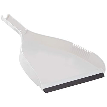 Superio Clip-On Dustpan - Heavy Duty Plastic, Easy Grip Clip-On Dust Pan with Rubber Edge, Detailed Sweeping Debris, Fits Standard Brooms Home & Commercial Dusting & Cleaning Tool, Grey - color: White, size: 1-pack
