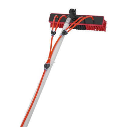 Solar Panel Cleaning Kit, Window Cleaning System, Hose & BrushHead, Washing Equipment Window Cleaner Tool Water Fed Pole Kit for Roof Caravan Solar Panel (3m/9.84ft) - size: 3m/9.84ft