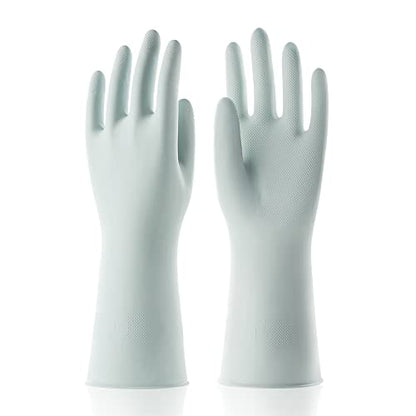 COOLJOB Large Household Rubber Gloves with Cotton Liner & Non-slip Grip, Waterproof Long Lasting Dishwashing Gloves for Kitchen & Bathroom Cleaning, Mint Green, 1 Pair - color: Mint Green With Gardenia Scent, size: Large (Pack of 1)