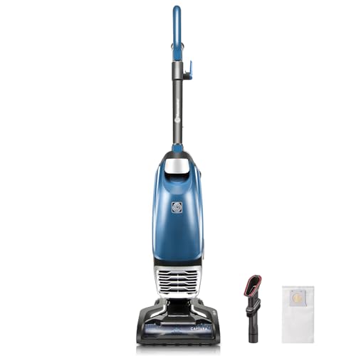 Vacmaster UB0302E Bagged Upright Vacuum Lightweight Cleaner 2-Motor Power Suction with HEPA Filtration, LED Headlight for Pet Hair, Carpet and Hardwood Floor, Blue - color: Grey-blue