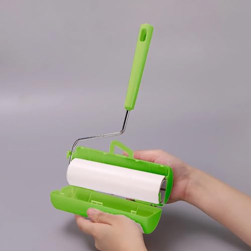 Leo 6.3-Inch Wide Lint Roller with 12-Inch Handle, Dog Hair Roller for Pet Cat Hair Removal, Super Sticky Roll Floor Refill, Leo Cleaning Roller Refill, 1 Roller + 2 Refills, 270 Sheets Total - size: 1 Roller + 2 Refills