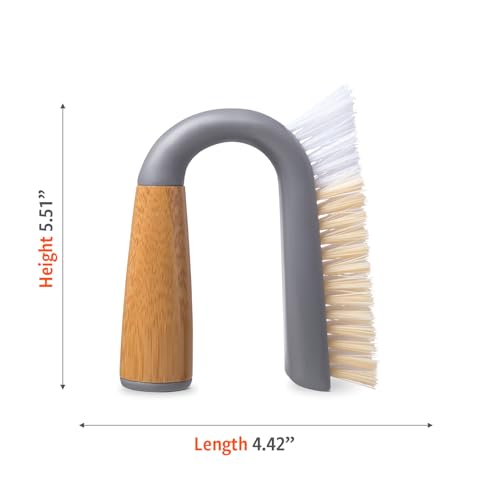 Full Circle Grunge Buster, Grout & Tile Scrub Brush, Recycled Materials, Tough & Durable, Grey - color: Gray, size: Pack of 1, style: Grout & Tile Brush