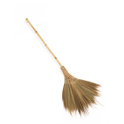 Vietnamese Natural Soft Broom - Broom Grass Handmade Broom Witch Broom Bamboo 57.08 inch Length, 19.69 inch Width - style: Style Basic