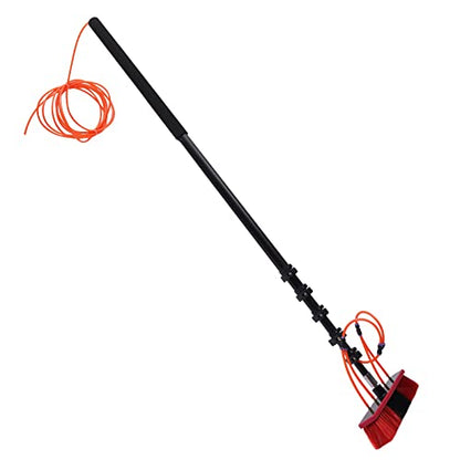 20ft Water Fed Pole Kit,Water Fed Pole Cleaning Brush Kit with Hose Squeegee,Extendable Outdoor Window Cleaner,Solar Panel Cleaning System for Household