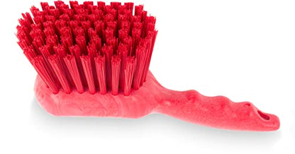 SPARTA 40541EC05 Plastic Scrub Brush, Utility Brush, Kitchen Brush With Hanging Hole For Cleaning, 8 Inches, Red - (Pack of 1) - color: Red