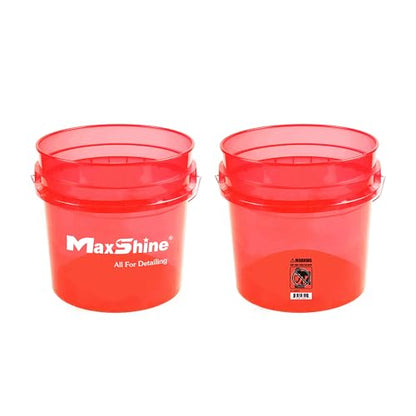 Maxshine 3.5 Gallon Universal Detailing Bucket (Red) – Car Wash Bucket for Scratch-Free Washing – Garage Storage & Auto Detailing Tool Holder – Holds Soap, Foam Cannon, Brushes, Microfiber Towels - color: 3.5g Bucket (Red)