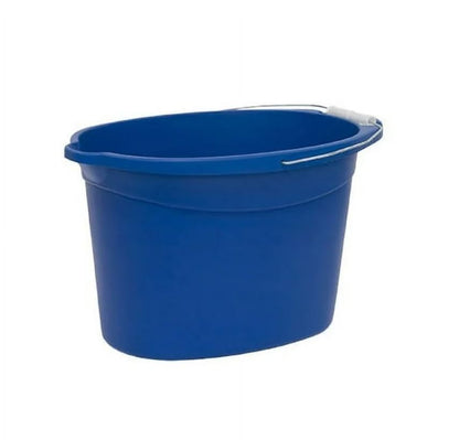 (2 Pack) 12 Quart Oval Plastic Bucket - with Metal Handle & Pour Spout, Measurement Lines,Durable Multi-Purpose PailDurable Multi-Purpose Pail for Cleaning, Gardening, Storage & Household User，Blue