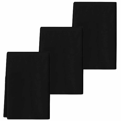 Black Kitchen Towel Set of 3, Absorbent Microfiber Hand Towels for Kitchen Bathroom Bar Decorative Solid Ultra Soft Resuable Cleaning Cloths Washable Fast Drying - size: 3PCS-18" x 28"