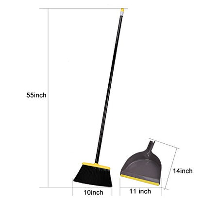Broom and Dustpan Set,IndoorBroom with Dust pan Combo Set for Home,Angle Kitchen Broom for Floor Sweeping