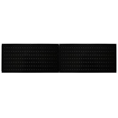 Wall Control Pegboard Rack Horizontal Metal Pegboard Garage Tool Storage Pack - Two 32-Inch Wide x 16-Inch Tall Easy To Install Peg Boards (Black) - color: Black
