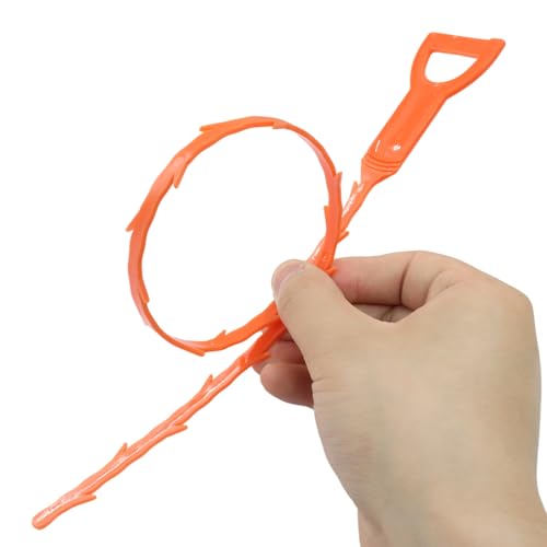 3 Pack 20 Inch Drain Clog Remover Snakes, Hair Cleaning Tool Effective Drain Snake Auger Tool for Sink, Shower, Bathtub, and Toilet(Orange) - color: Orange