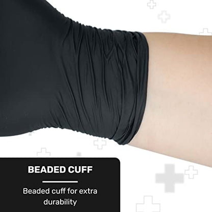 Well Before Black Vinyl Gloves - Disposable Powder-Free and Latex-Free Gloves - size: Large