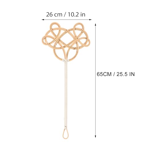 Long Handle Rattan Quilt Dust Beater Set of 2 Braided Carpet and Blanket Cleaning Tools for Home Dust Removal and Rug Fluffing
